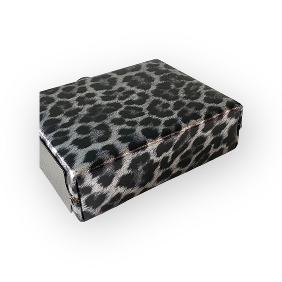 new RoccoBarocco ❤︎ Animal Print Minaudière Box Bag ❤︎ Drop In Chain Handle ❤︎ - Picture 6 of 16